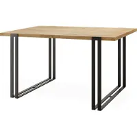 WFL GROUP Ausziehbarer Esstisch - Großer Tisch im Loft-Stil mit Schwarze Metallbeinen 140 bis 240 cm - Industrietisch für das Wohnzimmer - Spacesaver - Craft Eiche - 140 x 80 cm