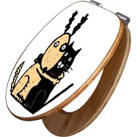 Banjado Design WC Sitz Bambus Absenkautomatik -Beste Freunde Immer - Toilettendeckel mit Absenkautomatik Holz/hochwertiger Bambus Klodeckel/WC-Sitz für alle gängigen Toiletten [TDB2 11120]