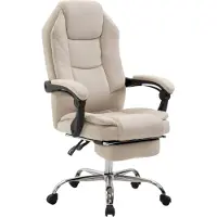 BellaFurn Ergonomischer Bürostuhl - Bürostuhl - Verstellbare Rückenlehne und Fußstütze | Farbe: Creme