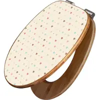 Banjado Design WC Sitz Bambus Absenkautomatik -Herzen bunt - Toilettendeckel mit Absenkautomatik Holz/hochwertiger Bambus Klodeckel/WC-Sitz für alle gängigen Toiletten [TDB2 11526]