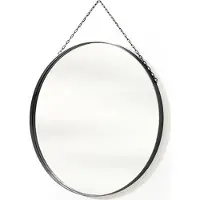 BellaFurn Nicole Runder Spiegel 80 cm – Schwarzer Metallrahmen | Farbe: Schwarz | Größe: 80x80 cm