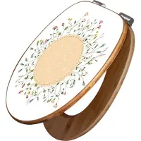 Banjado Design WC Sitz Bambus Absenkautomatik -Hibiskus Kreis - Toilettendeckel mit Absenkautomatik Holz/hochwertiger Bambus Klodeckel/WC-Sitz für alle gängigen Toiletten [TDB2 10926]