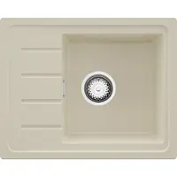 PrimaGran Spülbecken Beige 55x44cm, Granitspüle 1 Becken + Ablauf-Set, Küchenspüle ab 45er Unterschrank - Kopenhagen Easy