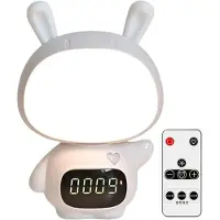 Slyrun Wecker mit Nachtlicht für Kinder, Doppelalarm, RGB-Farben, 5 Helligkeitsstufen, weißes Rauschen, wiederaufladbar, für Jungen & Mädchen