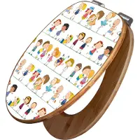 Banjado Design WC Sitz Bambus Absenkautomatik -Kinder - Toilettendeckel mit Absenkautomatik Holz/hochwertiger Bambus Klodeckel/WC-Sitz für alle gängigen Toiletten [TDB2 10882]