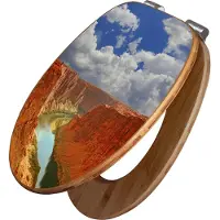 Banjado Design WC Sitz Bambus Absenkautomatik -Grand Canyon - Toilettendeckel mit Absenkautomatik Holz/hochwertiger Bambus Klodeckel/WC-Sitz für alle gängigen Toiletten [TDB2 10091]