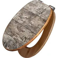 Banjado Design WC Sitz Bambus Absenkautomatik -Alte Planken - Toilettendeckel mit Absenkautomatik Holz/hochwertiger Bambus Klodeckel/WC-Sitz für alle gängigen Toiletten [TDB2 11491]