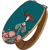 Banjado Design WC Sitz Bambus Absenkautomatik -Miss Chantal - Toilettendeckel mit Absenkautomatik Holz/hochwertiger Bambus Klodeckel/WC-Sitz für alle gängigen Toiletten [TDB2 10731]
