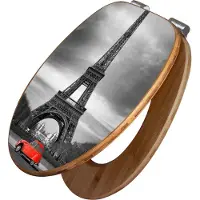 Banjado Design WC Sitz Bambus Absenkautomatik -Paris - Toilettendeckel mit Absenkautomatik Holz/hochwertiger Bambus Klodeckel/WC-Sitz für alle gängigen Toiletten [TDB2 10062]