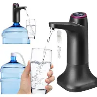 Slyrun Automatischer Wasserspender elektrisch, USB-Aufladung, Geeignet für 2–5 Gallonen Flaschen, Mit doppeltem Aufsatz & Halterung