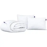 MKS Meble Ganzjahres Bettdecken-Set NATENA 200x220 mit 2 Kissen 40x80 – Hypoallergen, Ganzjahresdecke Atmungsaktiv & Waschbar, Hypoallergene Materialen
