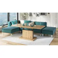 Designimpex Design Couchtisch Tisch Aston stufenlos höhenverstellbar ausziehbar 120 bis 200cm Esstisch