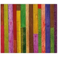 Banjado Herdabdeckplatte Glas 1 Teilig 60x52CM Schneidebrett Herdabdeckung Mit Motiv Holz Collage Bunt