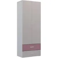 EURO-MEBLE Generisch Kleiderschrank LUMI, Schrank mit Stauraum, Kinderzimmer (Cashmiere + Altrosa)