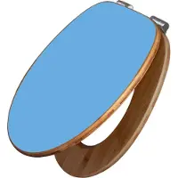 Banjado Design WC Sitz Bambus Absenkautomatik -Pastellblau - Toilettendeckel mit Absenkautomatik Holz/hochwertiger Bambus Klodeckel/WC-Sitz für alle gängigen Toiletten [TDB2-0019]