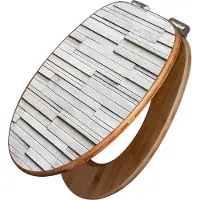 Banjado Design WC Sitz Bambus Absenkautomatik -Relief - Toilettendeckel mit Absenkautomatik Holz/hochwertiger Bambus Klodeckel/WC-Sitz für alle gängigen Toiletten [TDB2 11516]