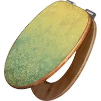 Banjado Design WC Sitz Bambus Absenkautomatik -Vintage Messing - Toilettendeckel mit Absenkautomatik Holz/hochwertiger Bambus Klodeckel/WC-Sitz für alle gängigen Toiletten [TDB2 10927]