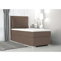 EURO-MEBLE Boxspringbett, Kinderbett SUZI MINI Ohne Topper Jugendbett, Federkern , 90x200 cm ,(Braun: ITAKA 20)