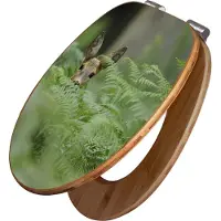 Banjado Design WC Sitz Bambus Absenkautomatik -Reh - Toilettendeckel mit Absenkautomatik Holz/hochwertiger Bambus Klodeckel/WC-Sitz für alle gängigen Toiletten [TDB2 10497]