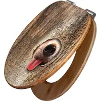 Banjado Design WC Sitz Bambus Absenkautomatik -Rumschnüffeln - Toilettendeckel mit Absenkautomatik Holz/hochwertiger Bambus Klodeckel/WC-Sitz für alle gängigen Toiletten [TDB2 12785]
