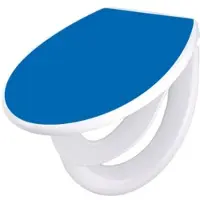 Banjado Familien WC Sitz Mit Absenkautomatik Universeller Klodeckel Mit Kindersitz Hochwertiges Polypropylen Mit Motiv Signalblau