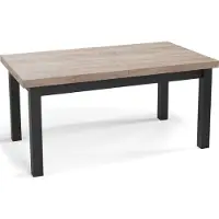 WFL GROUP Moderner Rechteckiger Ausziehbarer Esstisch - Platzsparend - Schwarze Holzbeine - 140 bis 180 cm - Hergestellt in EU - 140 x 80 cm - Sonoma Eiche