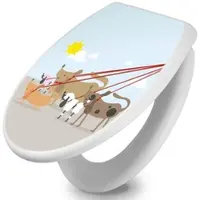 Banjado Toilettendeckel Mit Absenkautomatik WC-Sitz Soft Close Weiß Hygienischer Duroplast Leichte Montage Mit Motiv Gassi Gehen
