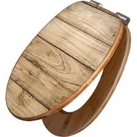 Banjado Design WC Sitz Bambus Absenkautomatik -Holzplanken - Toilettendeckel mit Absenkautomatik Holz/hochwertiger Bambus Klodeckel/WC-Sitz für alle gängigen Toiletten [TDB2 11546]