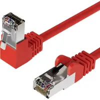 Kabelbude.eu Patchkabel cat 6 S/FTP PIMF Winkel-gerade rot 5m
