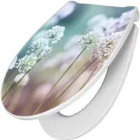 Banjado Premium Toilettendeckel Mit Absenkautomatik WC-Sitz Soft Close Hygienischer Klodeckel Duroplast Mit Motiv Lauchblüte