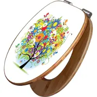 Banjado Design WC Sitz Bambus Absenkautomatik -Märchenzauberbaum - Toilettendeckel mit Absenkautomatik Holz/hochwertiger Bambus Klodeckel/WC-Sitz für alle gängigen Toiletten [TDB2 10149]