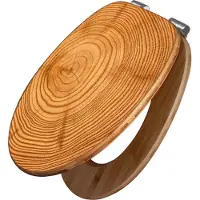 Banjado Design WC Sitz Bambus Absenkautomatik -Baumstamm - Toilettendeckel mit Absenkautomatik Holz/hochwertiger Bambus Klodeckel/WC-Sitz für alle gängigen Toiletten [TDB2 10289]