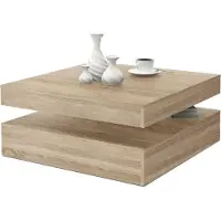 Freiraum COFFEE TABLES rotierender Couchtisch 78 x 78 cm Sonoma Eiche