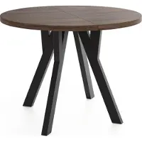 WFL GROUP Runder Ausziehbarer Esstisch im Loft-Stil – Industrieller Tisch mit Schwarzen Holzbeinen – Platzsparender Esstisch für Wohnzimmer – Eiche Sonoma Dunkelbraun – 100 bis 200 cm