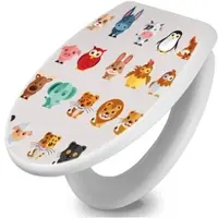 Banjado Toilettendeckel Mit Absenkautomatik WC-Sitz Soft Close Weiß Hygienischer Duroplast Leichte Montage Mit Motiv Freunde