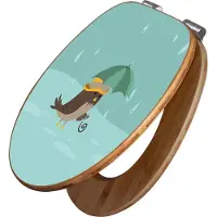 Banjado Design WC Sitz Bambus Absenkautomatik -Rainbird - Toilettendeckel mit Absenkautomatik Holz/hochwertiger Bambus Klodeckel/WC-Sitz für alle gängigen Toiletten [TDB2 12232]