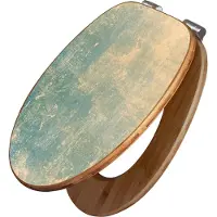 Banjado Design WC Sitz Bambus Absenkautomatik -Patina Grün - Toilettendeckel mit Absenkautomatik Holz/hochwertiger Bambus Klodeckel/WC-Sitz für alle gängigen Toiletten [TDB2 11484]