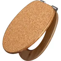 Banjado Design WC Sitz Bambus Absenkautomatik -Kork - Toilettendeckel mit Absenkautomatik Holz/hochwertiger Bambus Klodeckel/WC-Sitz für alle gängigen Toiletten [TDB2 11264]