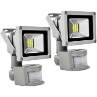 Greenmigo 2pcs 20W smd LED Strahler Kaltweiß mit Bewegungsmelder außen Fluter Scheinwerfer Licht Wandstrahler IP65 Wasserdicht AC 85 - 265V