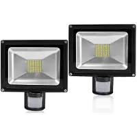 Greenmigo 2er Set 50W LED Fluter Strahler + Bewegungsmelder Warmweiss Spot Außenstrahler Lampe IP65 wasserdicht