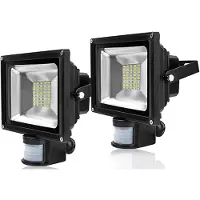 Greenmigo 2pcs 50W LED Strahler Fluter Spot Außenstrahler Flutlich mit Bewegungsmelder,Warmweiß Wandstrahler Schwarz Aluminium IP65 Wasserdicht AC 85-265V Tageslichtweiß