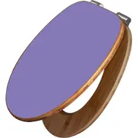 Banjado Design WC Sitz Bambus Absenkautomatik -Lavendel - Toilettendeckel mit Absenkautomatik Holz/hochwertiger Bambus Klodeckel/WC-Sitz für alle gängigen Toiletten [TDB2-0015]