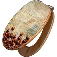 Banjado Design WC Sitz Bambus Absenkautomatik -Kaffeebohnen - Toilettendeckel mit Absenkautomatik Holz/hochwertiger Bambus Klodeckel/WC-Sitz für alle gängigen Toiletten [TDB2 11698]