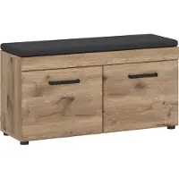 Freiraum Schuhbank >GRANO< 2 Türen, Viking Eiche Nachbildung / Kosmos Grau - 93x51x38 (BxHxT)