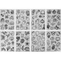 Gistuch 8-teiliges Schrumpffolien-Set mit Obst- und Gemüsemuster, schöne breite Anwendung, schrumpfendes Kunstdruckpapier, Gemüse