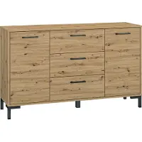 Petits-meubles Buffet Liora mit 3 Schubladen und 2 Türen, Holzoptik, 138cm