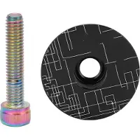 Gistuch Fahrrad Headset Top Cap Aluminiumlegierung Mountainbike Vorbau Abdeckung mit SchraubenSchwarz