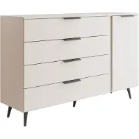 Lookway Kommode LINA KASZMIR 1D4S auf hohen Beinen schwarz/Kaschmir mit LED-Beleuchtung, Breite 140 cm
