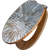 Banjado Design WC Sitz Bambus Absenkautomatik -Dornen aus Eis - Toilettendeckel mit Absenkautomatik Holz/hochwertiger Bambus Klodeckel/WC-Sitz für alle gängigen Toiletten [TDB2 11303]