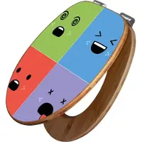 Banjado Design WC Sitz Bambus Absenkautomatik -Neun Keinenasen - Toilettendeckel mit Absenkautomatik Holz/hochwertiger Bambus Klodeckel/WC-Sitz für alle gängigen Toiletten [TDB2 10809]